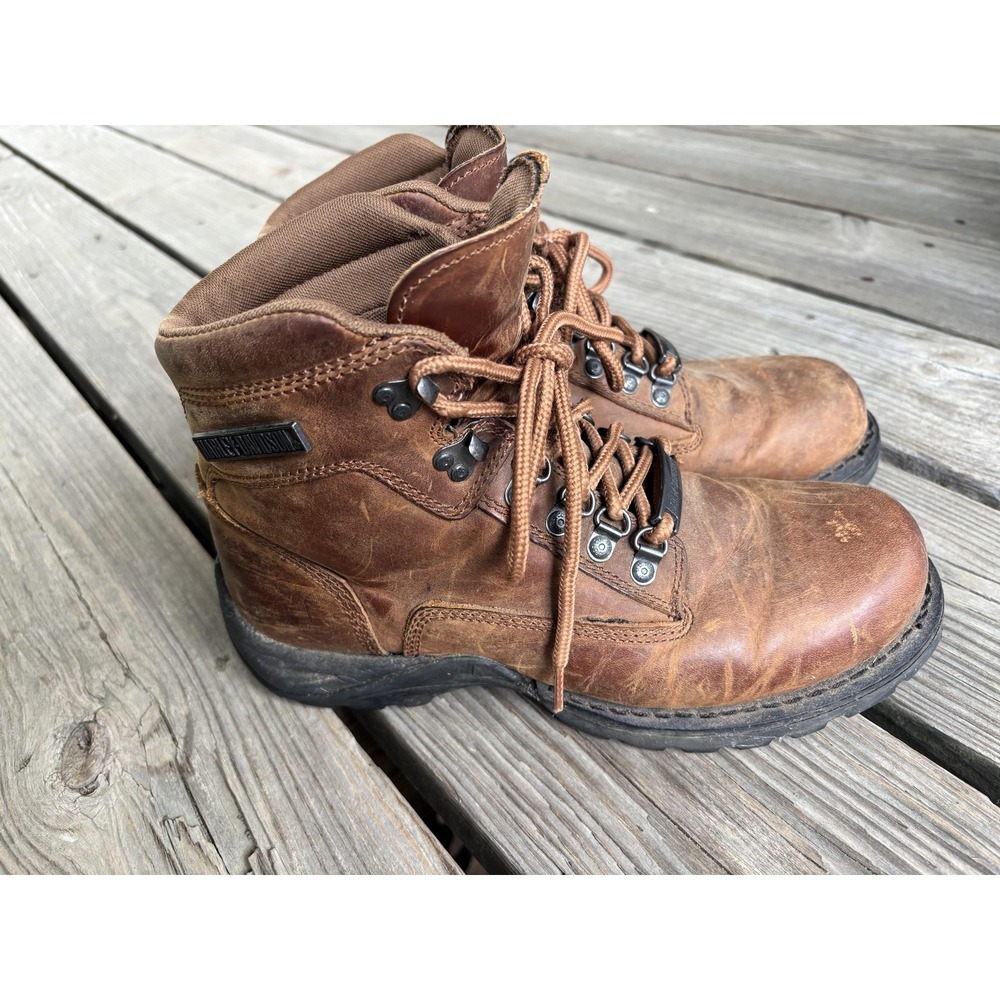 Harley-Davidson Boots Mens Size 9 Brown Leather Lace Up Ankle Workwear Biker